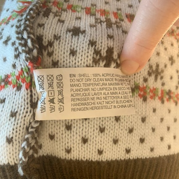 Roody Men's Christmas Sweater L Red brown deer Trees Stockings - Picture 9 of 14